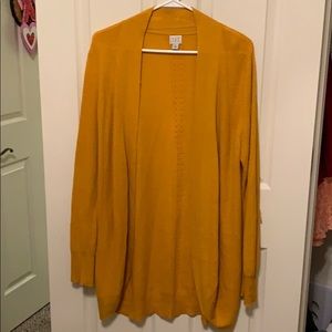 Yellow long cardigan